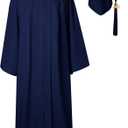 GraduatePro Matte Graduation Cap and Gown Class of 2025 Set Bulk with Tassel for High School & College 12 Colors (45, Navy)