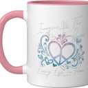 Imagine All the People Ceramic Mug, Pink/White (11 Ounces)
