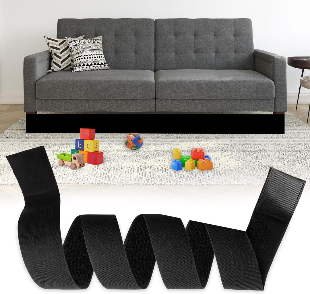 Under Couch Blocker for Kid and Pet Toys5in x 132in, Adjustable Elastic Strap Barrier to Prevent Things from Going Under Sofa Bedand Other Furniture