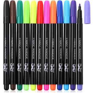 Mr. Pen- Fabric Markers,12 Pack, Fabric Markers Permanent, Fabric Paint Markers, Fabric Pen, Permanent Fabric Markers Assorted Colors, Marker for Clothes, Markers for T Shirts, Permanent Fabric Pen