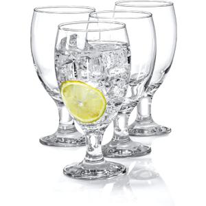 Red Co. Set of 4 Clear 20 Oz Short Stem All Purpose Glass Drinking Goblets