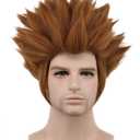 karlery Men Short Straight Dark Brown Wig Halloween Costume Wig Cosplay Party Wig