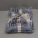 Snuggle Sac Navy Checkered Faux Fur Throw Blanket for Couch, Knitted with Microfiber Fancy Yarn Blanket, Reversible Soft Cozy Blankets for Sofa Bedroom,Heather Navy,50x60 inches