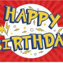 Red White Yellow Cartoon Birthday Party Backdrop-5x3ft Photography Party Banner For Baby Shower Boy Girl Birthday Party Home Decor