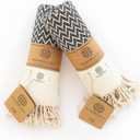 Madamelique Exclusive Hand Towels Set of 2-18 x 40 Inches - Decorative Bathroom Peshtemal Towel for Hand, Face, Hair, Yoga, Tea, Dishcloth, Kitchen and Bath - 100% Pure Cotton (Black)