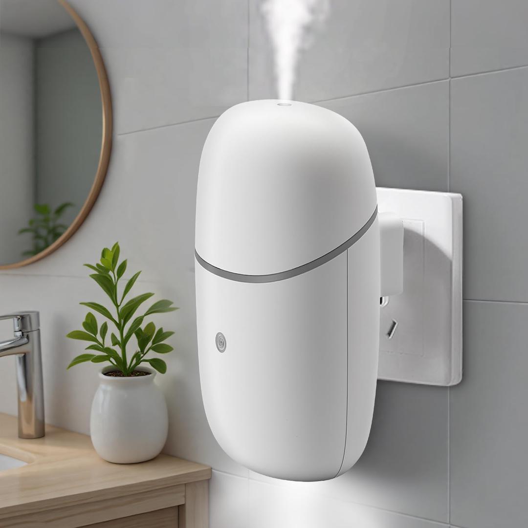 Plug in Waterless Diffuser, 500 Sq. Ft Coverage, Plug in Essential Oil Diffuser & Small Wall Diffuser with Low/High and Off Switch and Auto Night Light-10ML-916HY