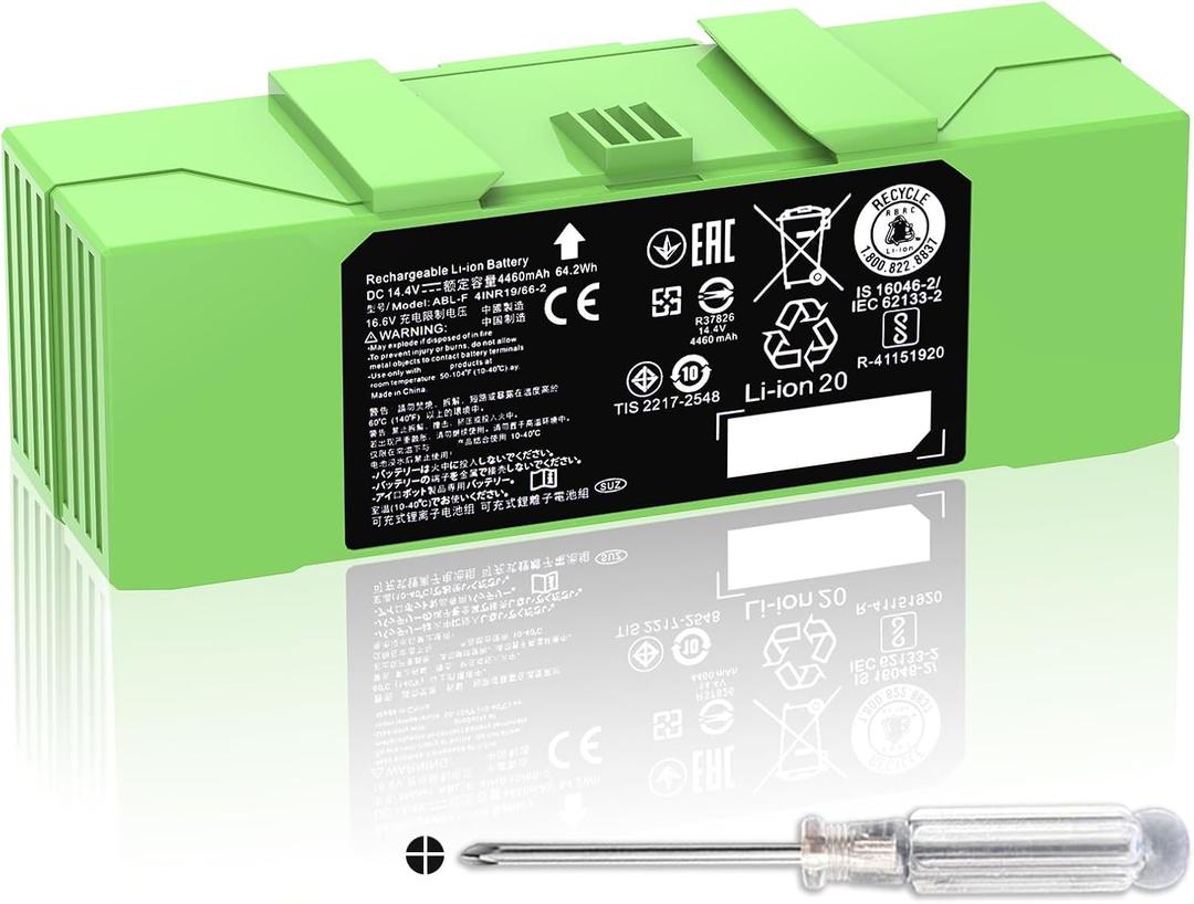 Dentsing ABL-F Battery for iRobot Roomba i7 i7+ j7 j7+ 7158 7150 7550 7558 i3 i3+ 3150 i4 i4+ 4150 i8 and e5 e6 e5150 e6198 Replacement Battery for Roomba i & e & j Series 4460mAh 14.4V