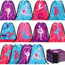 Honoson 24 Pcs Gymnastics Party Favors Bags Gymnastics Birthday Goodie Bags Candy Treat Gift Bags for Birthday Baby Shower Gymnasts Gift Party Supplies 7x5inchs