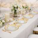 supernal 120pcs Clear and Gold Plastic Plates Disposable Fancy Plates Heavy Duty Gold Plastic Dinneware Include Dinner and Dessert Perfect for Party Wedding and Birthday