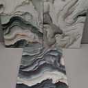 3pcs Abstract Texture Canvas Wall Art Neutral Green And Beige Wall Decor Pictures Modern Minimalist Green Wave Posters Prints Paintings for Living Room Bedroom Office Furniture Decoration