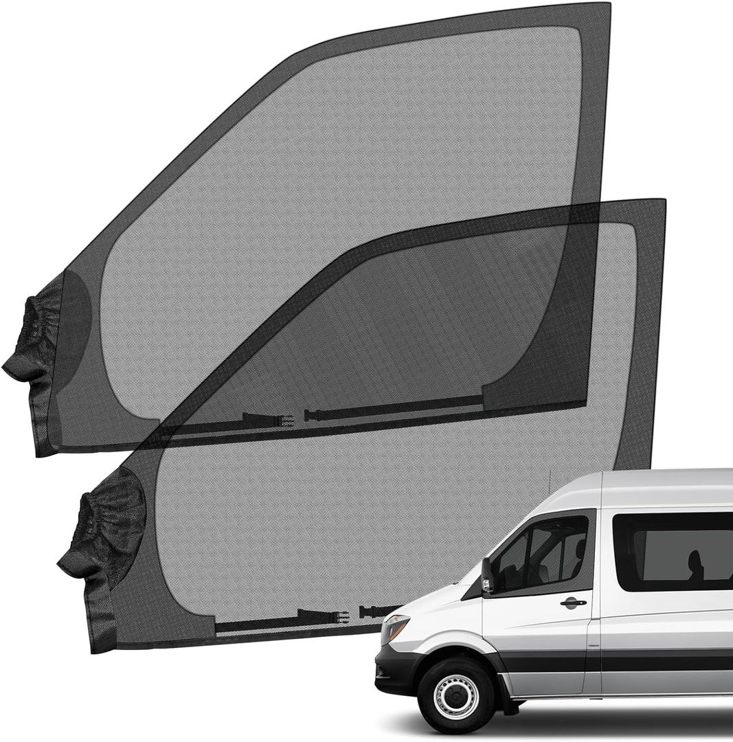 Magnetic Bug Screen for Front Doors, Pair Universal Size for Promaster, Sprinter, Metris, and Other Van (Universal Size for Front Door)