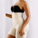 YIANNA Tummy Control Shapewear for Women Strapless Fajas Colombianas Body Shaper Shorts Butt Lifter with Zipper Crotch (Beige)