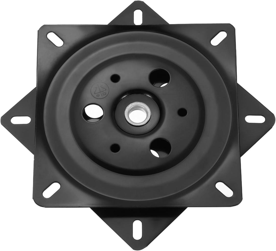 uxcell 2Pcs 6" Bar Stool Swivel Replacement, 360 Rotation Lazy Susan Turntable, Square Semi-Ball Bearing Seat Swivel Base Mount Plate for Recliner Chair or Table, Black (150x1.5mm)
