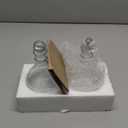 Cornucopia Brands Glass Oil and Vinegar Cruets (Set of 2); 8oz Round Oil Dispensers / Salad Dressing Bottles with Stoppers