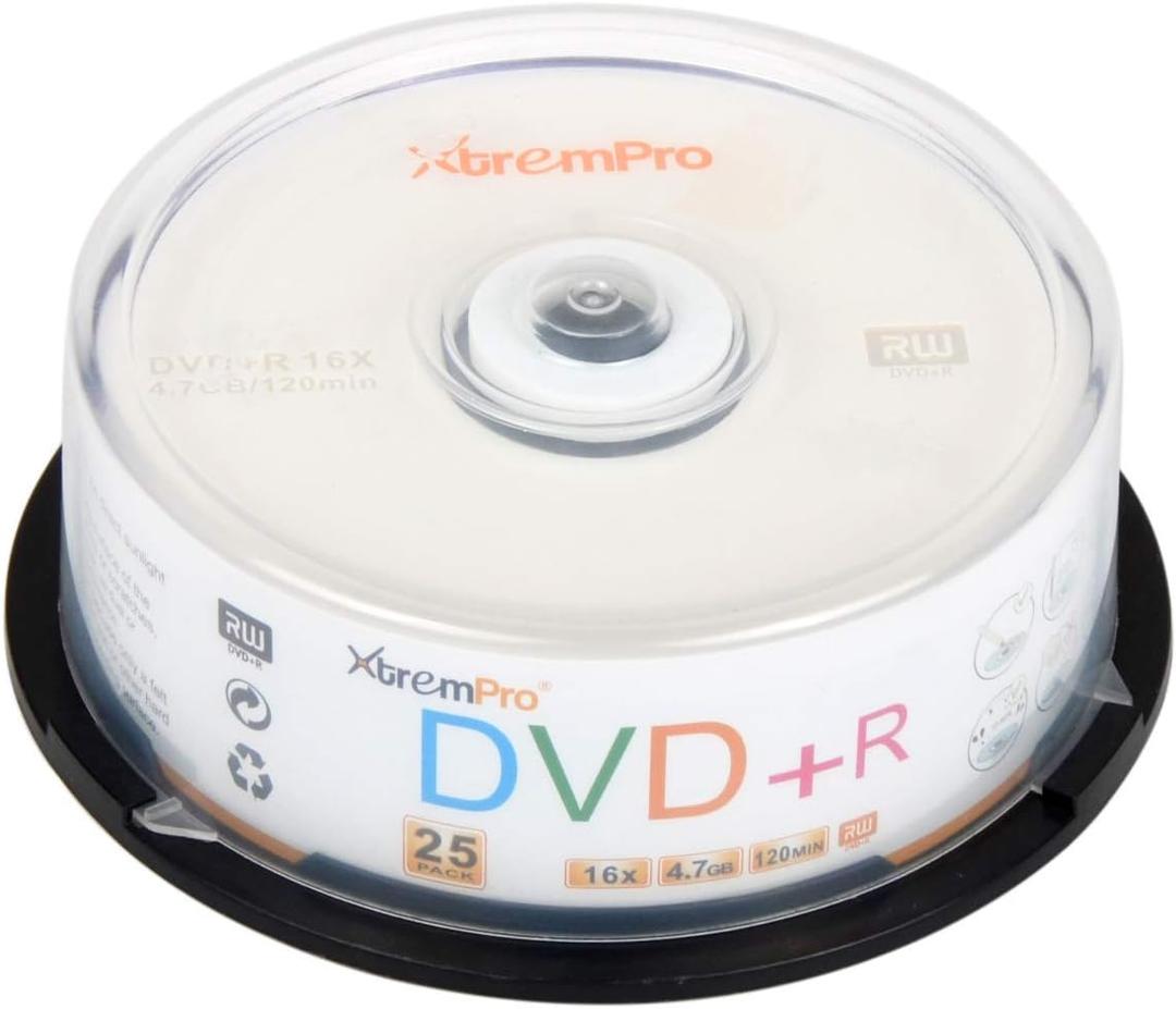 DVD+R 16X 4.7GB 120min Recordable DVD 25 Pack Blank Discs in Spindle - 11025