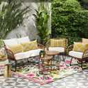 3 x OTOSTAR Set of 4 Waterproof Throw Pillow Covers 16x24 Inch Farmhouse Geometric Square Pillow Cases for Couch Patio Furniture Balcony Garden Outdoor DecorationGeometry70-Yellow