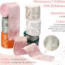 Suncalla 30 Yards Shimmery Chiffon Silk Ribbons for Xmas Tree Decoration Wedding Decor Invitations Bridal Flower Bouquets Gift Wrapping DIY Crafts(Multicolor)