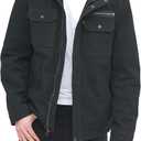Levi's Men's Washed Cotton Military Jacket (Regular & Big & Tall Sizes) (Black, M)