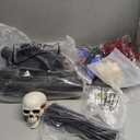 Seematn 10 Pcs Halloween DIY Spooky Candle Holder Set Decoration, Black Flame Candles by Hot Glue Halloween Skeleton Spider Flameless Candles Holder Centerpiece for DIY Party Supplies(Skull Theme)