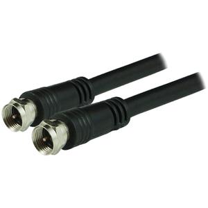 GE RG6 Coaxial Cable, 25 Ft. F-Type Connectors, Double Shielded Coax, Input output, Low Loss Coax, Ideal for TV Antenna, DVR, VCR, Satellite Receiver, Cable Box, Home Theater, Black, 33598