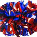 Lovecheer 2PCS Professional Cheerleader Pom Poms with Baton Handle (No Zip Tie) for Sports Spirits Girls Adults Performance Dance Cheering (Blue and Red)