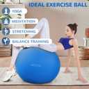 Fitvids Exercise Ball for Fitness, Yoga, Pilates with Quick Pump, Anti-Burst Slip Resistant Balance Ball, L