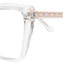 AMOMOMA Trendy TR90 Oversized Blue Light Reading Glasses Women,Stylish Square Cat Eye Glasses AM6031