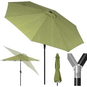 Tempera Patio Market Outdoor Table Umbrella with Push Button Tilt and Crank, Large Sun Umbrella with Sturdy Pole & Fade Resistant Canopy, Easy to Set