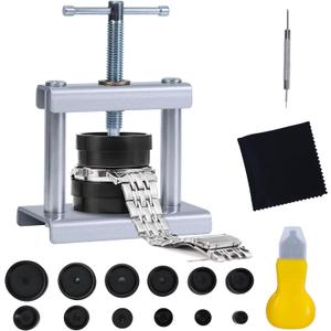 J6&H6 Watch Press Tool Set,Watch Back Case Closer for Closing the Cover , Watches Battery Replacement Tool Kit, Dismantling The Watches Opener Case, Suitable for Watches Repair Kits with 16 to 50mm Circular Dials