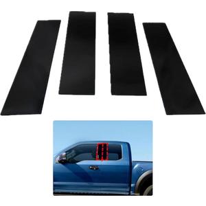 XQSMWF 4PCS Pillar Post Door Trim Set Glossy Black Compatible with Ford F150 Super Crew Fit for Lincoln Mark LT 2004-2014 Sticker Door Post Molded Cover Set, Cab Pillar Posts Door Cover Trim