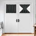 Deconovo Room Darkening Door Curtain, Thermal Insulated Privacy Panel for Glass Doors and Sidelights, Dual Rod Pocket Tieback (54W x 20L, Dark Grey, 1 Panel)