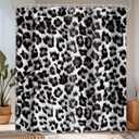 LIGHTINHOME Black and White Leopard Print Shower Curtain 60Wx72H Inches Wildlife Powerful Cheetah Panthera Fur Wild Safari Skin Pattern Fabric Waterproof Polyester Bathroom Home Decor Set with Hooks