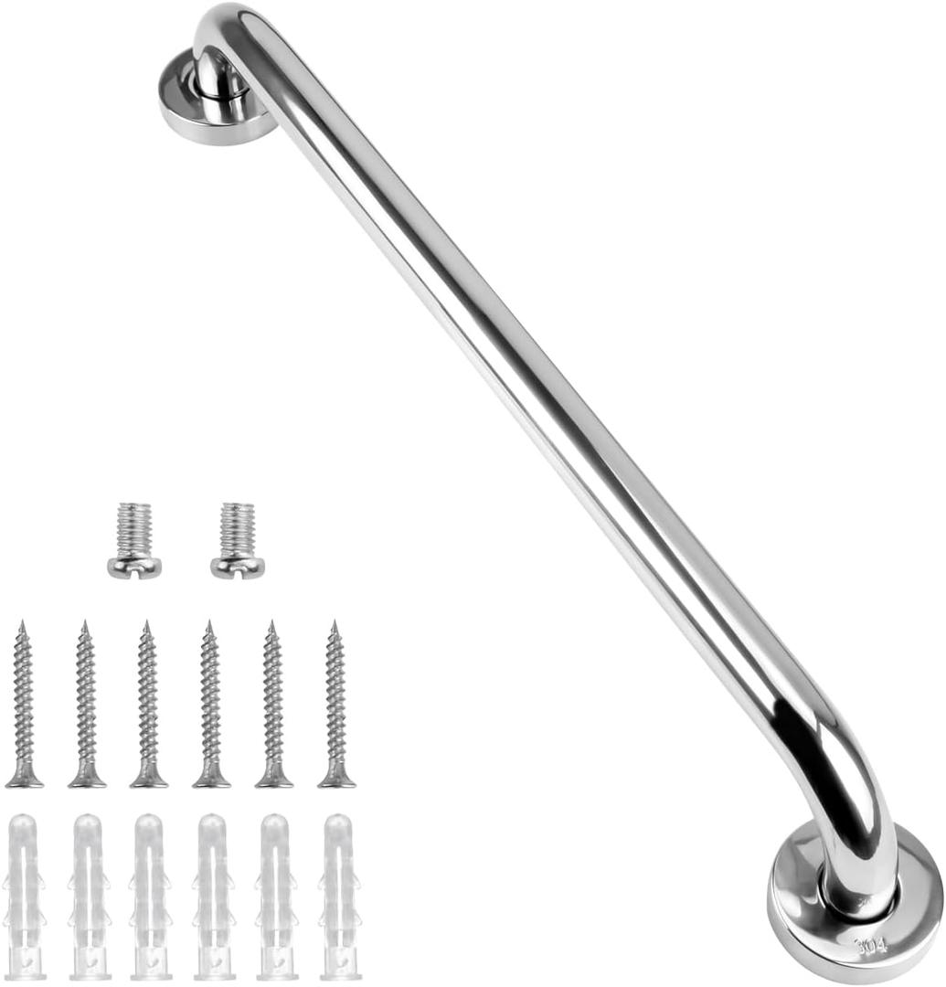 supregear Bathroom Grab Bar Rail, 20 Inch 304 Stainless Steel Bathroom Handle, Safety Handle, Indoor/Outdoor Auxiliary Handle for Kitchen Bedroom Bathtub, Shower and Steps