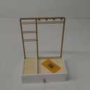 JUOPZKENN Jewelry Stand Bracelet Display Stand, 4 Tier Tabletop Bracelet and Necklace Jewelry Storage Display Tree Rack with Base Ring Tray(#1)