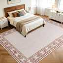 Large Geometric Area Rugs for Living Room Bedroom 9x12 Cream Rug