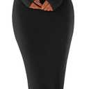 MEROKEETY Women's Winter Off Shoulder Bodycon Sweater Dress 2026 Spring Formal Long Sleeve Elegant Club Party Midi Dresses (Black, S)