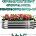 ZFHgarden Galvanized Metal Raised Garden Bed Kit, 4x2x1ft Outdoor Planter Box, Garden Grow Bed for Vegetables, Flowers, Patio Gardening