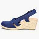 Juliet Holy Womens Wedges Sandals Platform Espadrilles Slingback Closed-toe Clogs Sandals, Navy Blue, 7
