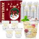12oz Christmas Disposable Plastic Cups-Christmas Balls Ornaments Drinking Cups for Holiday Party Supplies Cold Drinks, Coffee, Beer, Drinks, Ice Cream. (100)