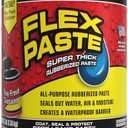 Flex Paste, Waterproof Paintable Putty, Spackle Sealant, Fill Gaps Cracks Holes - Block Out Water and Air - UV Resistant - Walls, Drywall, EPDM, Concrete, Roof, RV Repairs, Black, Quart
