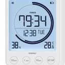 ooas Visual Shower Clock Digital Bathroom Shower Clock Waterproof Shower Timer, Temperature & Humidity, Large Backlit Display, Countdown Countup Productivity Timer for Kitchen & Bathroom