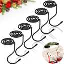 Shimeyao 6 Pack Christmas Stocking Holder Multi-use Black Stocking Hooks for Fireplace and Mantle Metal Hooks Garland Hanger for Hanging Garland Balls Fireplace Decoration Supplies