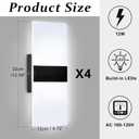 Retisee 4 Packs LED Wall Sconces 12W Acrylic Wall Sconces Modern Dimmable Wall Lighting Hardwired for Hallway Living Room Corridor Bedroom Stairway Indoor Outdoor