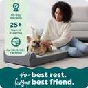 FurHaven Orthopedic Dog Bed for Medium Dogs, L-Shaped Chaise Mattress with Orthopedic Egg Crate & a Solid Orthopedic Foam Base for Joint Support, Washable Cover, Medium, Faux Fur & Suede, Stone Gray