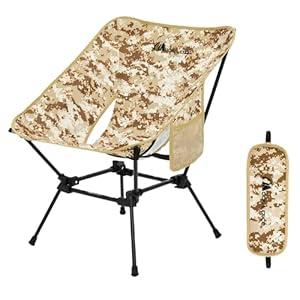 MOON LENCE Camping Chair Plus, Upgraded Comfort & Size, Still Compact and Lightweight, Folding Portable Chair for Backpacking & Hiking, 400Lbs Capacity, Gen 3 Plus (Desert Camo)