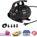 Electric Air Pump for Inflatable Tumbling Track Mat with 4 Nozzles, AC 110-120V Quick-Fill Inflator, Air Pump for Gymnastics/Flooring/Tumbling/Yoga/Taekwondo/Exercise Gym Fitness Mat