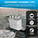 HOME&I Silverware Drying Basket, Hanging Rectangular Utensil Holder with 2 Compartments, Stainless Steel 304 Cutlery Caddy for Dish Rack, Kitchen Sink & Countertop
