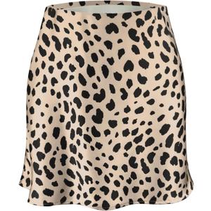 Women's A Line Silk Mini Skirt High Waisted Short Skirts