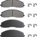 Front Semi-metallic Disc Brake Pads Set for Ford F-250, F-350, F-450 Super Duty 2013 2014 2015 2016 2017 4PCS(With Hardware)