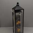 22'' 19'' Large Lanterns Decorative Outdoor Indoor, Set of 2 Black Metal Candle Lanterns Halloween Lanterns Modern Farmhouse Floor Lanterns Decorative for Home Decor, Mantle, Patio, Porch, Garden